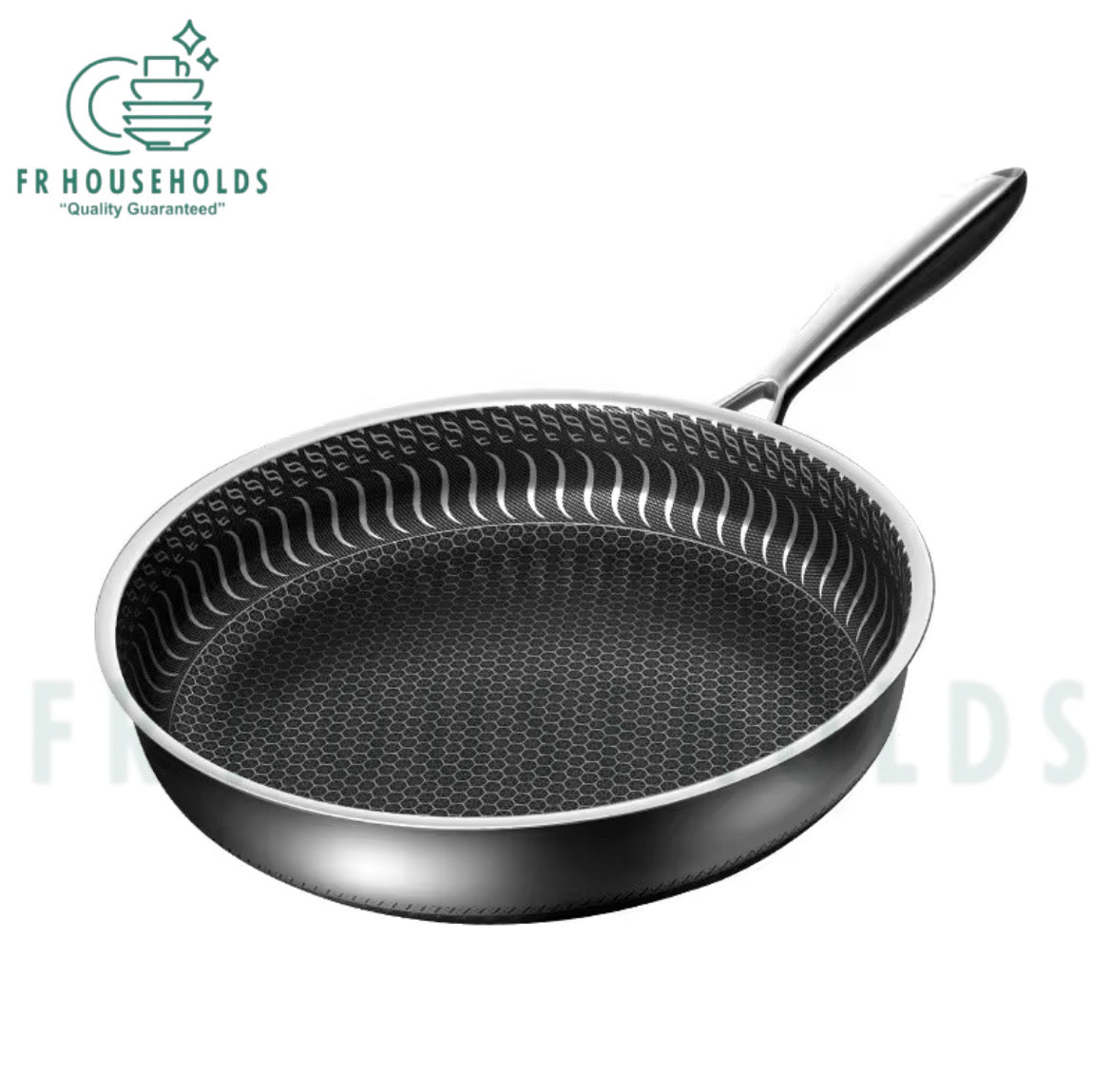 Honeycomb Stainless Steel Heavy Gauge Frypan with Induction Support | 28cm - 26cm