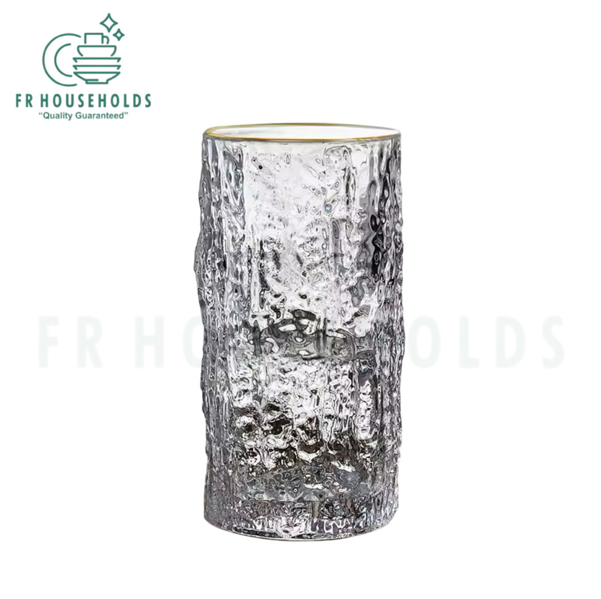Ice Texture Crystal Drink Glass - 400ml - 6PC