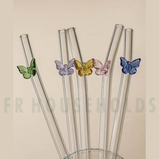 Beautiful & Aesthetic Butterflies Glass Straws