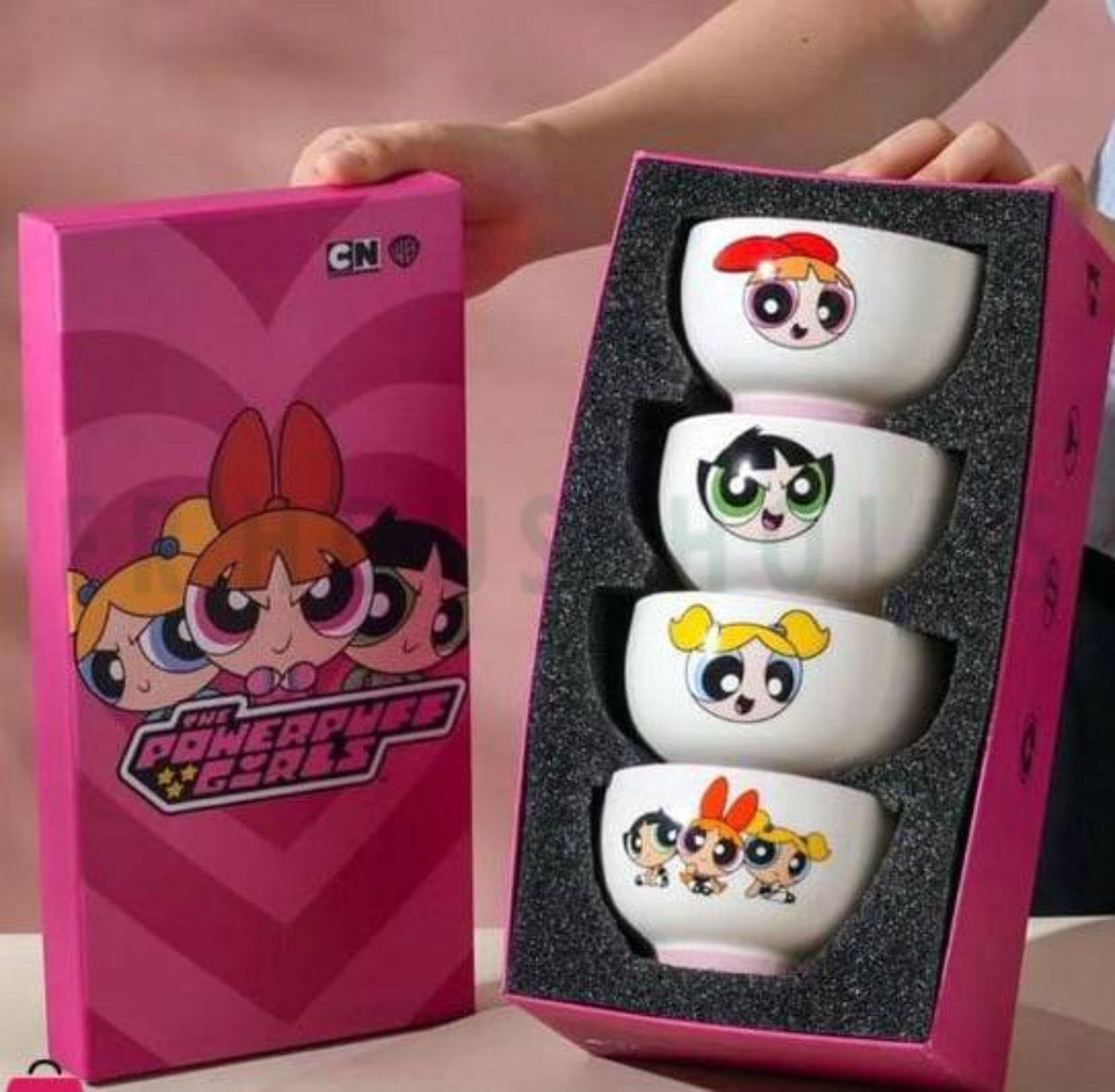 POWERPUFF GIRLS PORCELAIN BOWLS SET WITH ORIGINAL GIFT BOX | 4 PCS SET
