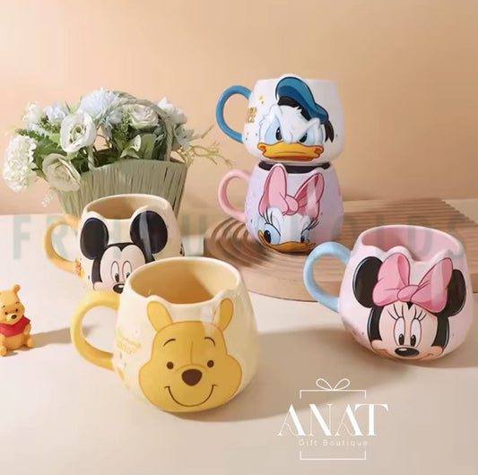 Walt Disney Embossed Character Coffee Mug – 450ml - Minnie Mouse - Porcelain