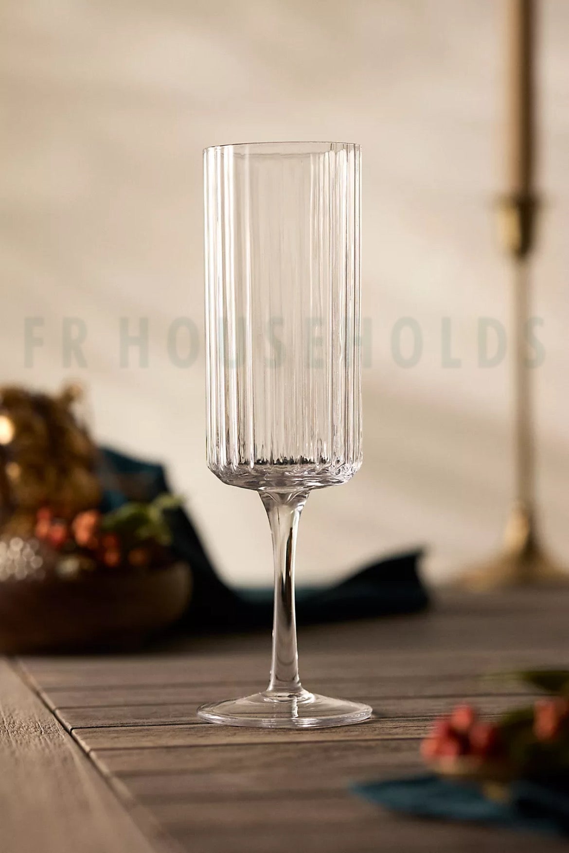 Crystal Ripple Cylinderical Fluet Glass | 185ml - 6PC