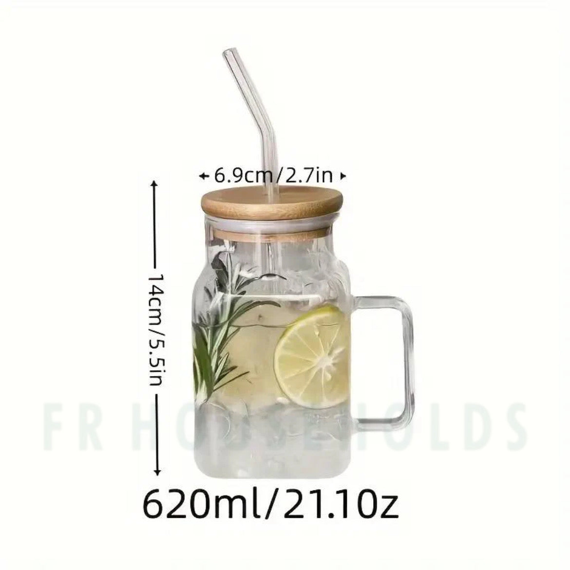 Mason Jar Shape Beverage Serving Glass - 550ml