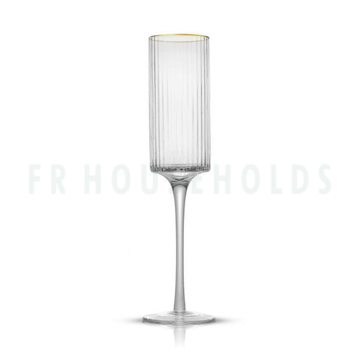 Christian Siriano Optic Gold Rim Champagne Fluet Glass | 6oz - 177ml | 6PC