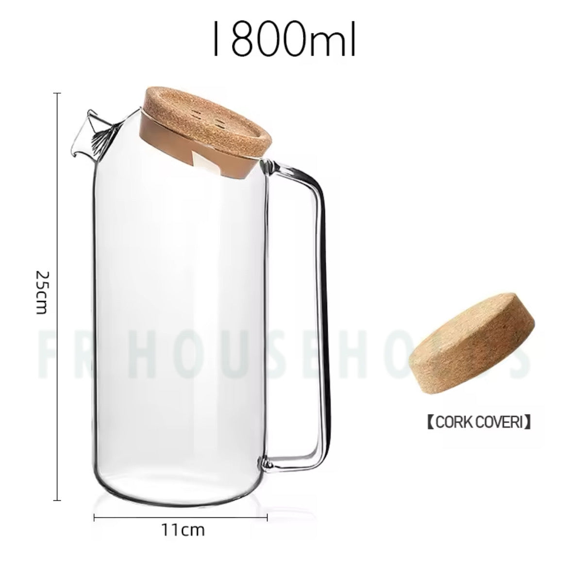 Nordic Borosilicate Glass Teapot with Wood Lid | 800ml - 1200ml - 1800ml