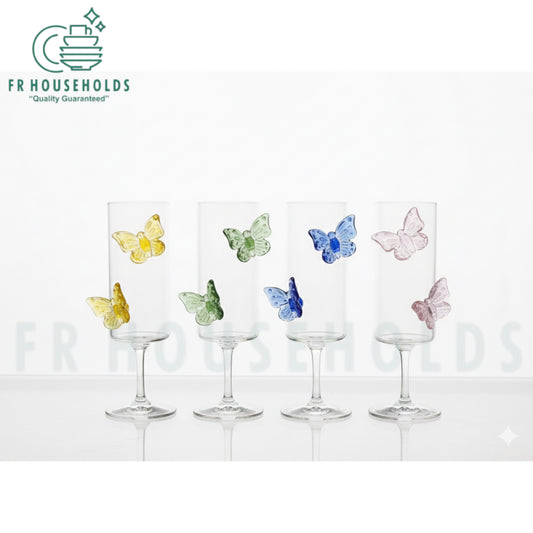 Butterfly Flute Glass – Elegant & Trending Crystal Champagne Glass | 190ml - 1pc