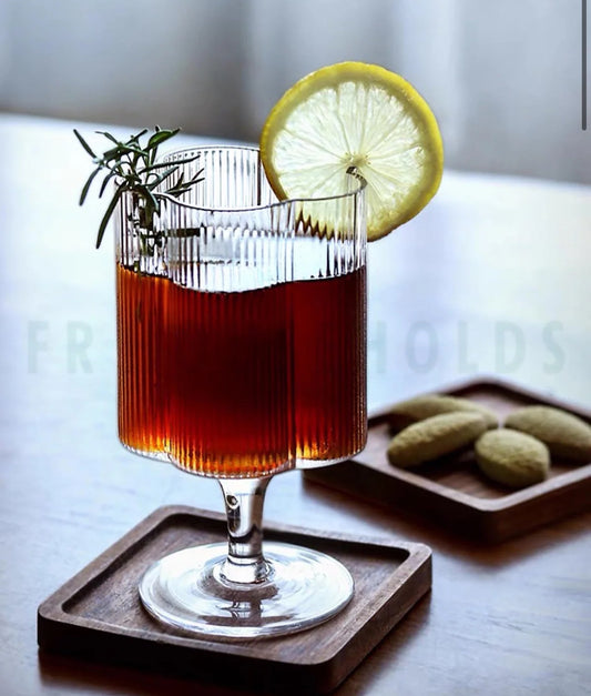 Ribbed Flower Shape Series Stem Glass Set Of 6 – 220ml | 125g - 6PC