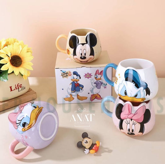 Walt Disney Embossed Character Coffee Mug – 450ml - Daisy Duck - Porcelain