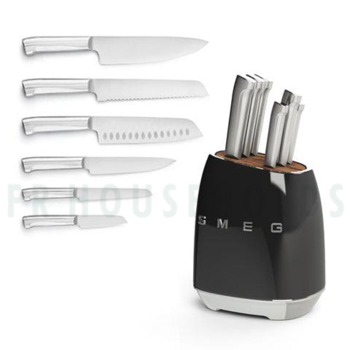 SMEG 7-Piece Knife Block Set – Premium Italian Design & Precision Cutting