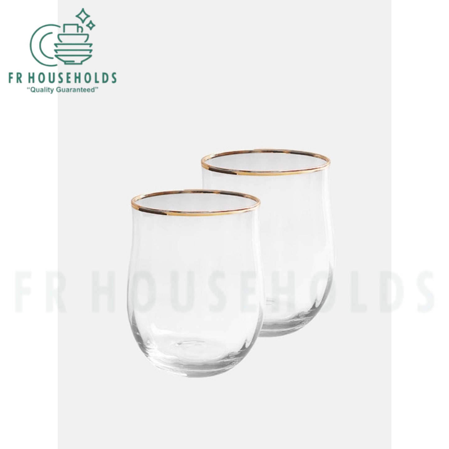 Petal Gold Edge Classic Stemless Glass - 300ml - 6PC