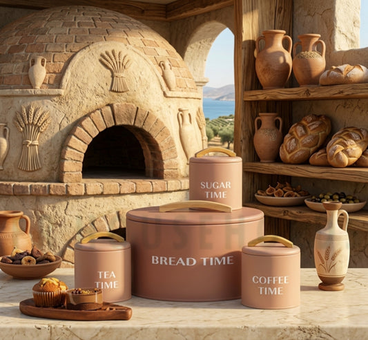 Premium 4-Piece Kitchen Canister Set – Bread, Tea, Coffee & Sugar Storage
