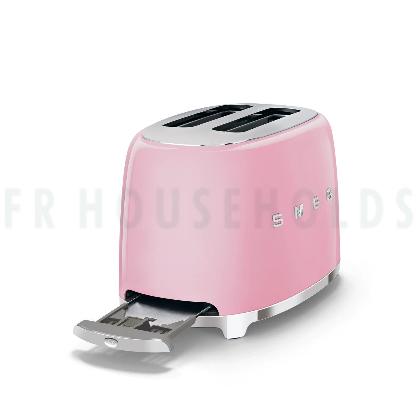 SMEG Retro Toaster Machine – Premium Stainless Steel 2-Slice Toaster with Adjustable Browning & Wide Slots | Pink