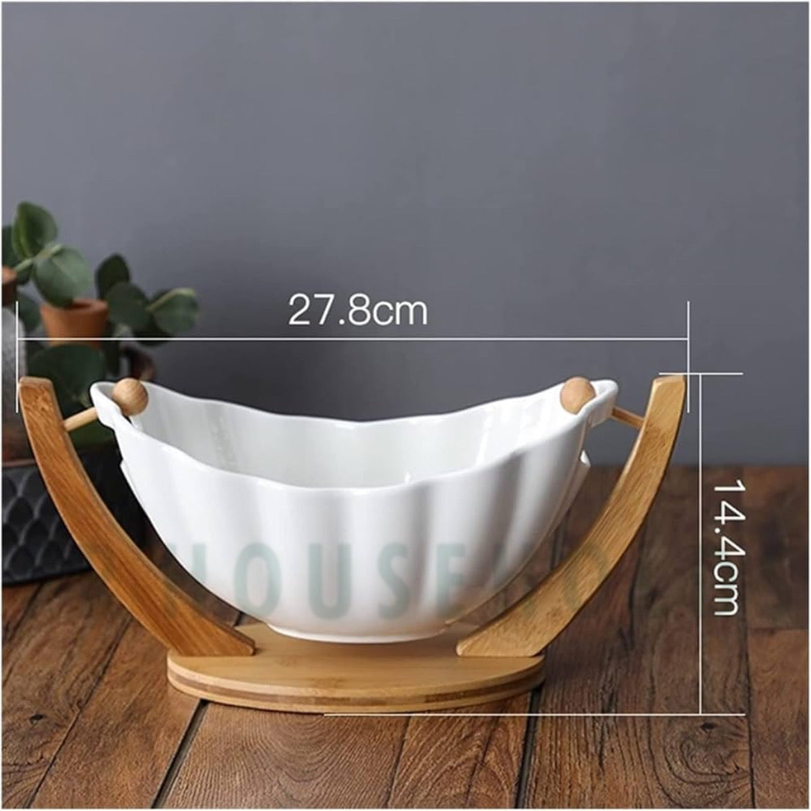 Elegant Ceramic Serving Bowl with Raised Stand
