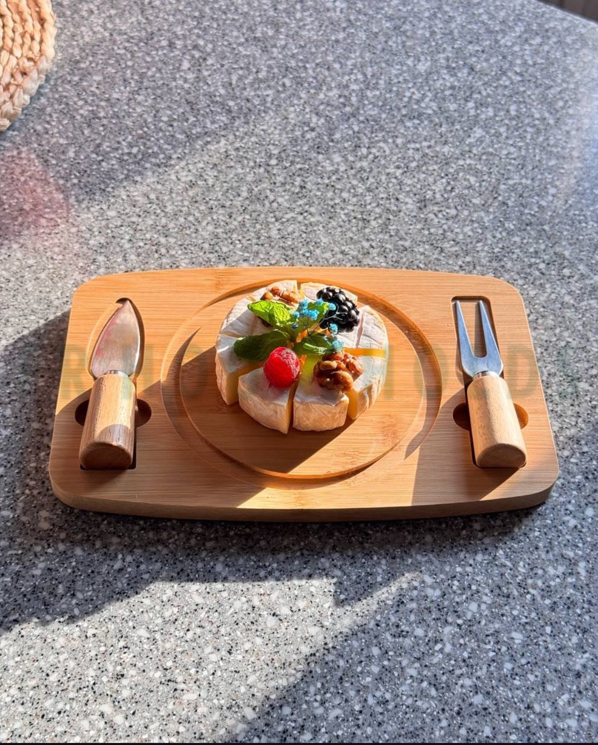 Elegant Butter Dish with Glass Dome & Organic Bamboo Base – Includes 2 Butter Knives