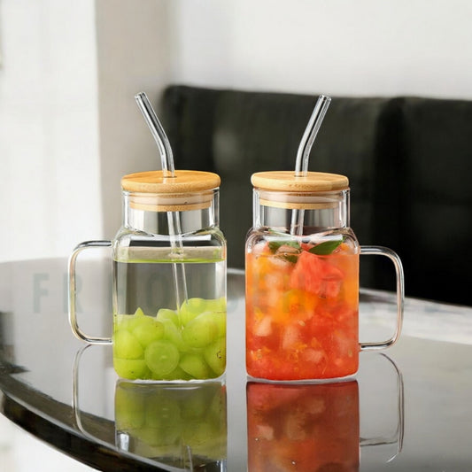 Mason Jar Shape Beverage Serving Glass - 550ml