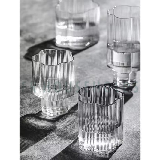 Ribbed Flower Shape Series Stemless Glass Set Of 6 – 220ml | 125g - 6PC