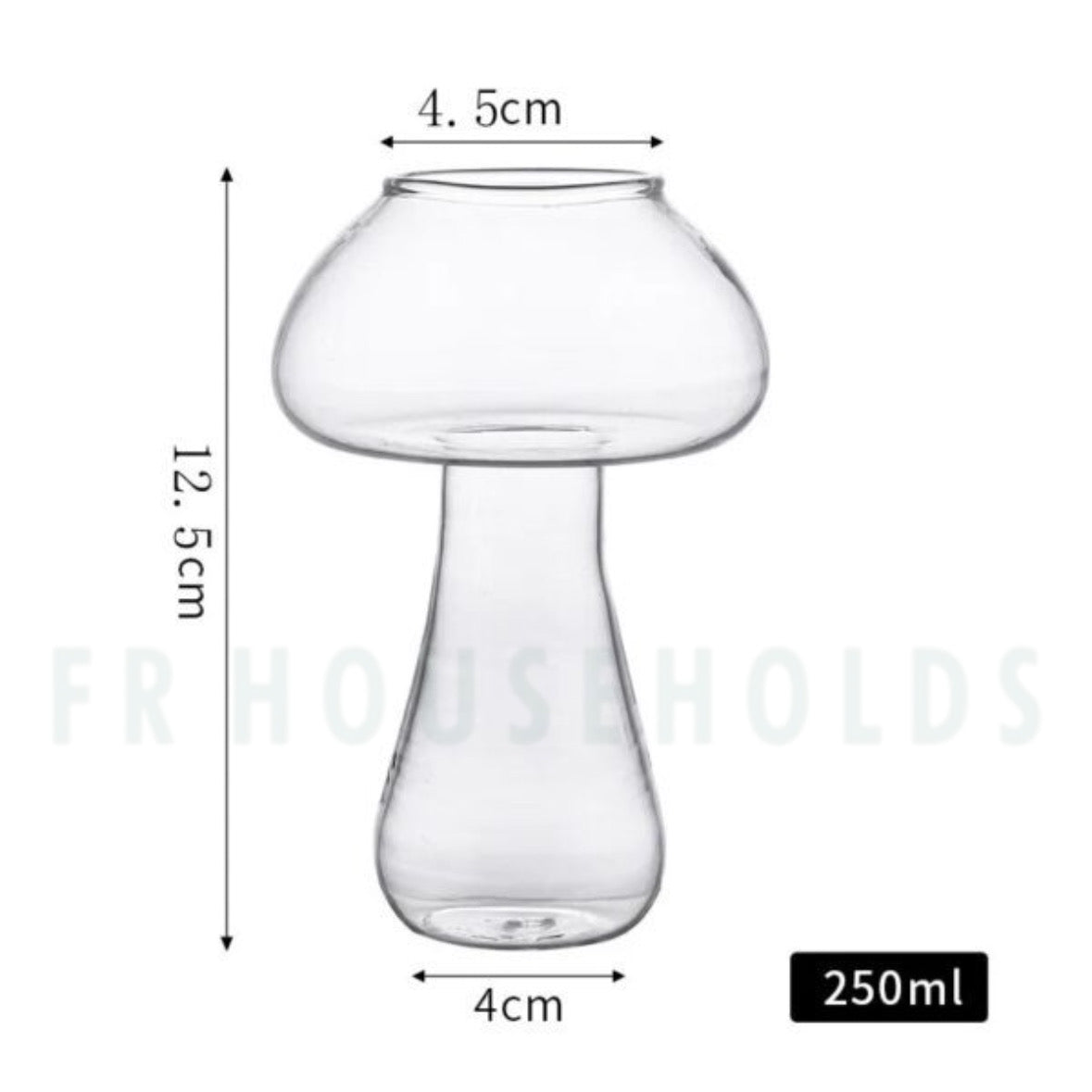Stylish Mushroom-Shaped Beverage Glass | Elegant Cocktail & Juice Glass - 250ml