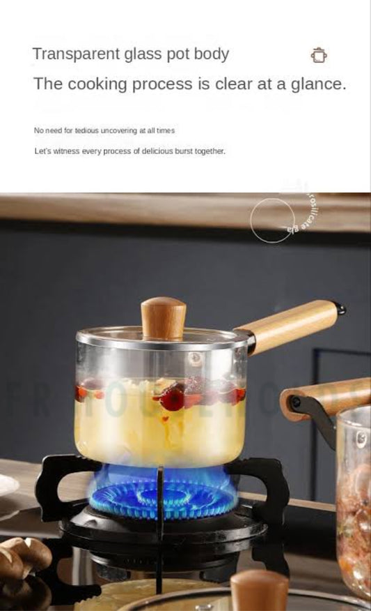 Glass Cooking Saucepan For Stove Use | 2200ml