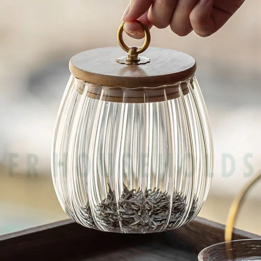 Borosilicate Glass Fluted Snack Jars - Pumpkin shape