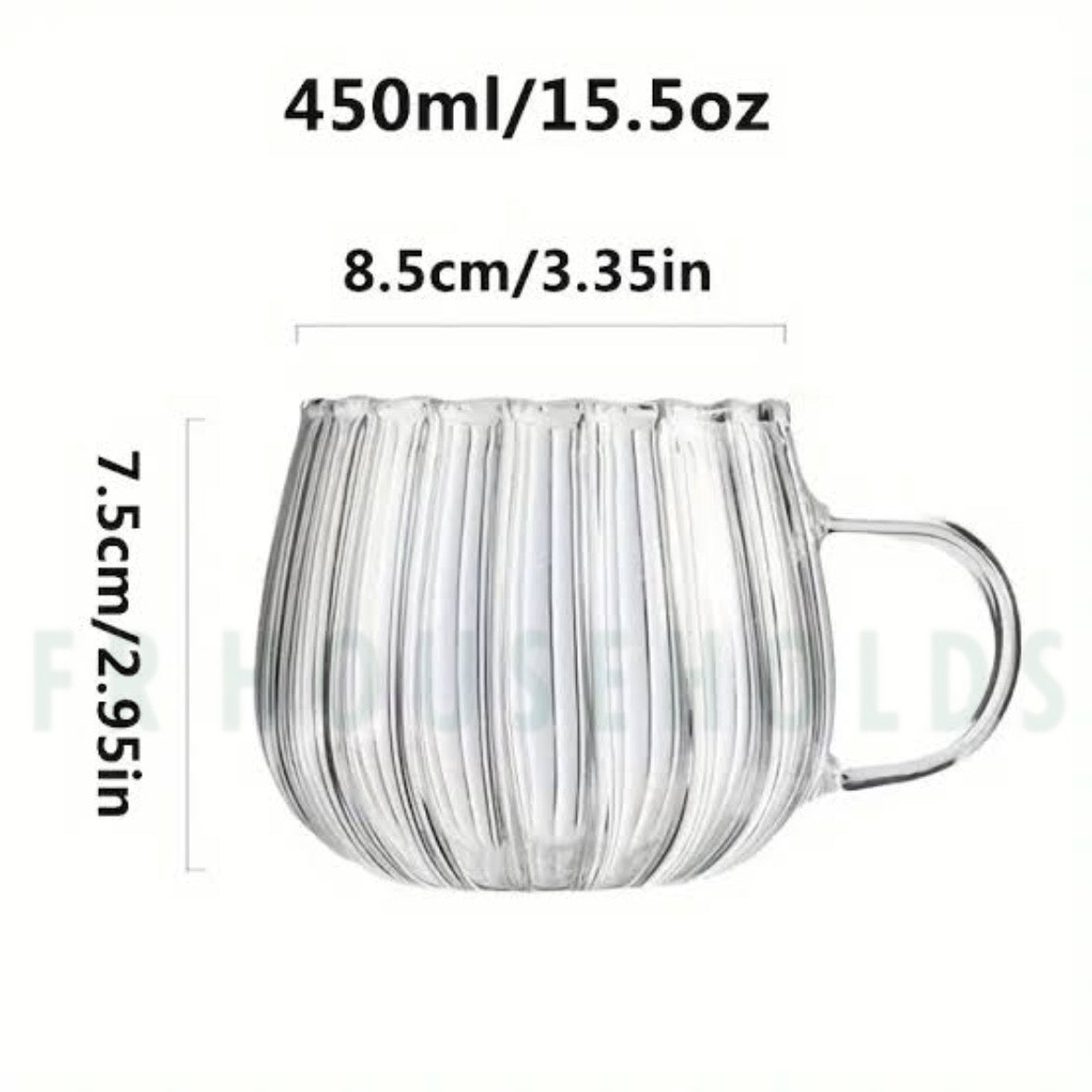 300ml Borosilicate Glass Lining Mug – Heat Resistant Transparent Coffee & Tea Cup