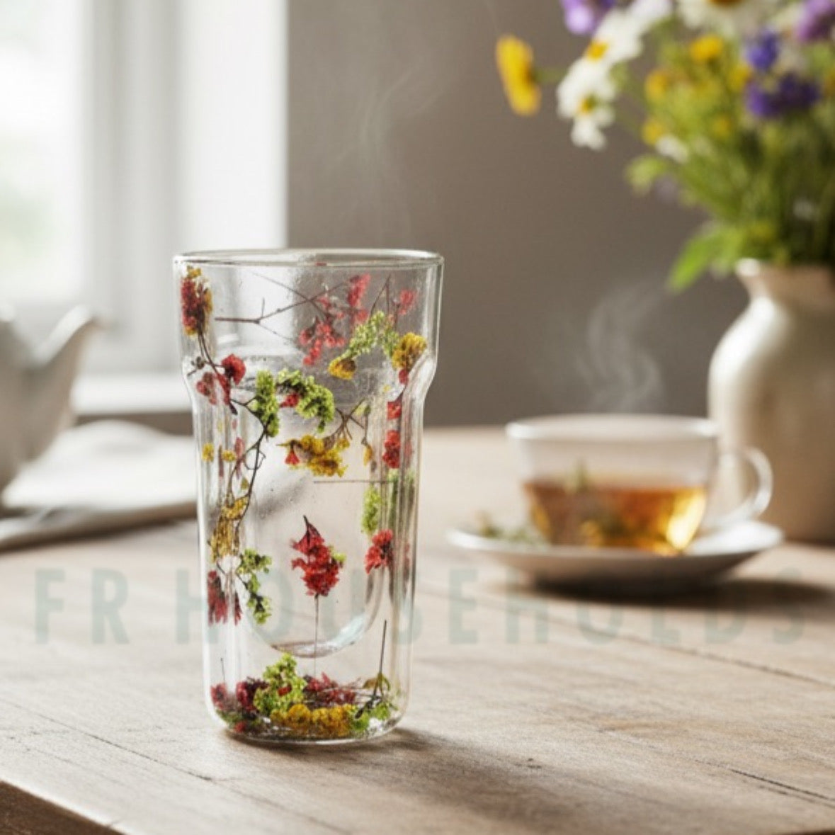 400ml | Double Wall Dried Flower Glass β Elegant & Aesthetic Drinkware