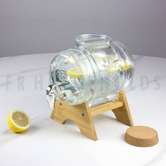 VILON Barrel Shape Beverage Dispenser With Cork Lid | 3ltrs - 5ltrs