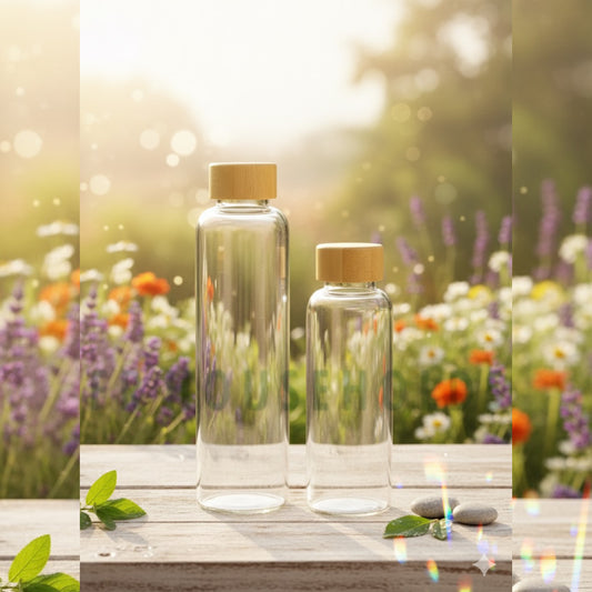 Glass Water Bottle with Bamboo Lid | 700ml - 1000ml