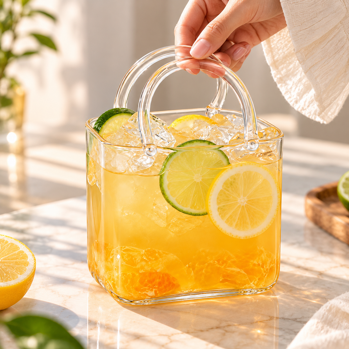 Handbag Shaped Glass Sipper with Straw – Aesthetic Portable Glass Sipper