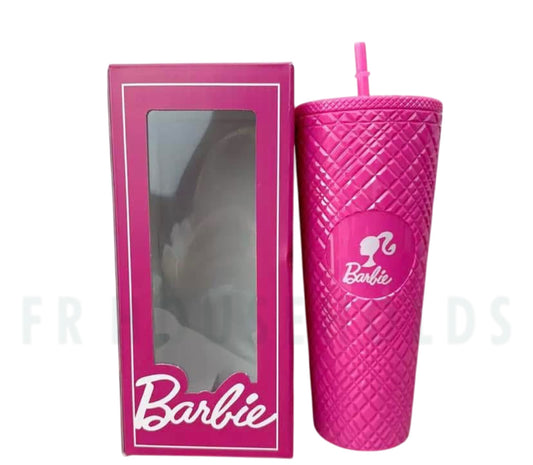 Acrylic Barbie Theme Tumbler with Straw | 2pcs Set | 700 ML | Airtight & Leakproof | Secure Cap | Pink Color | Box Packing