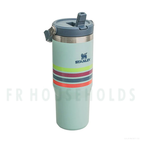 THE VARSITY ICEFLOW™ FLIP STRAW TUMBLER | 30 OZ (Seafoam Stripe)
