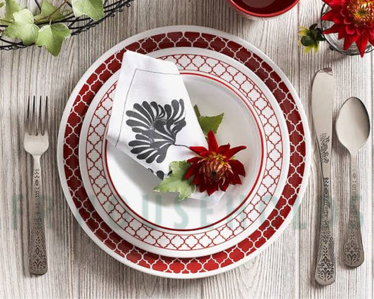 Corelle® Crimson Trellis 18pc Dinner Set