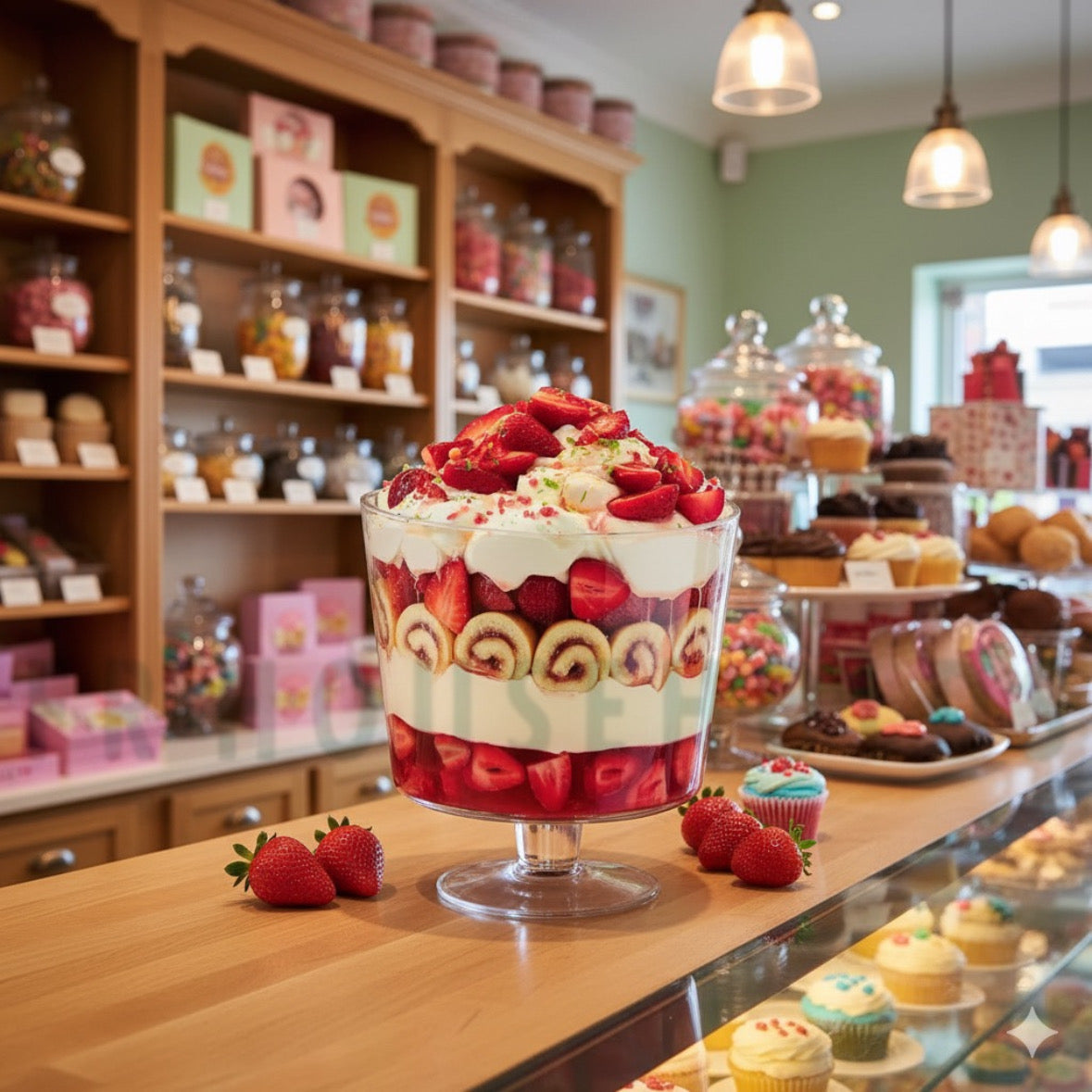 4 Liters Premium Crystal Glass Trifle Bowl | Large Dessert Bowl for Trifle, Fruit Salad, Pudding & Layered Desserts