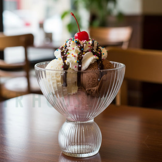 300ml Ice Cream Bowl Set of 6 – Elegant Glass Dessert Bowls for Everyday & Party Use