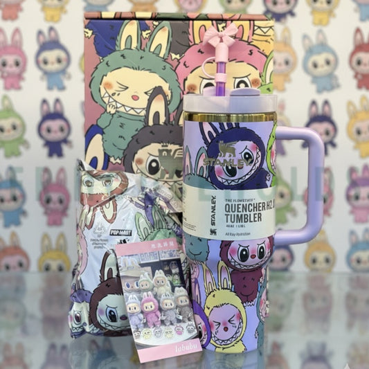 Stanley The Quencher H2.O Tumbler | 40OZ - Labubu Special (Lavender) - Labubu Doll Included