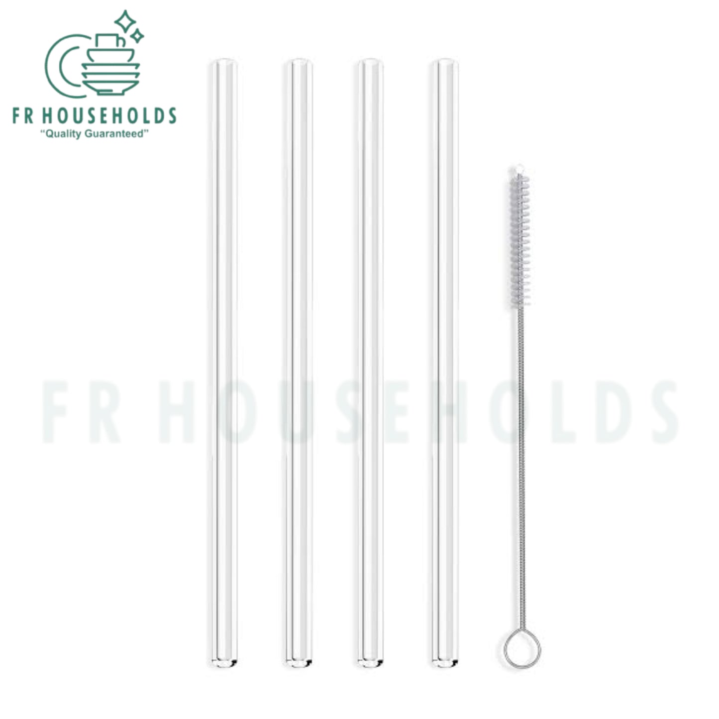 Classic Clear Straight Glass Straws - 6 Pack | 7mm Skinny Straight