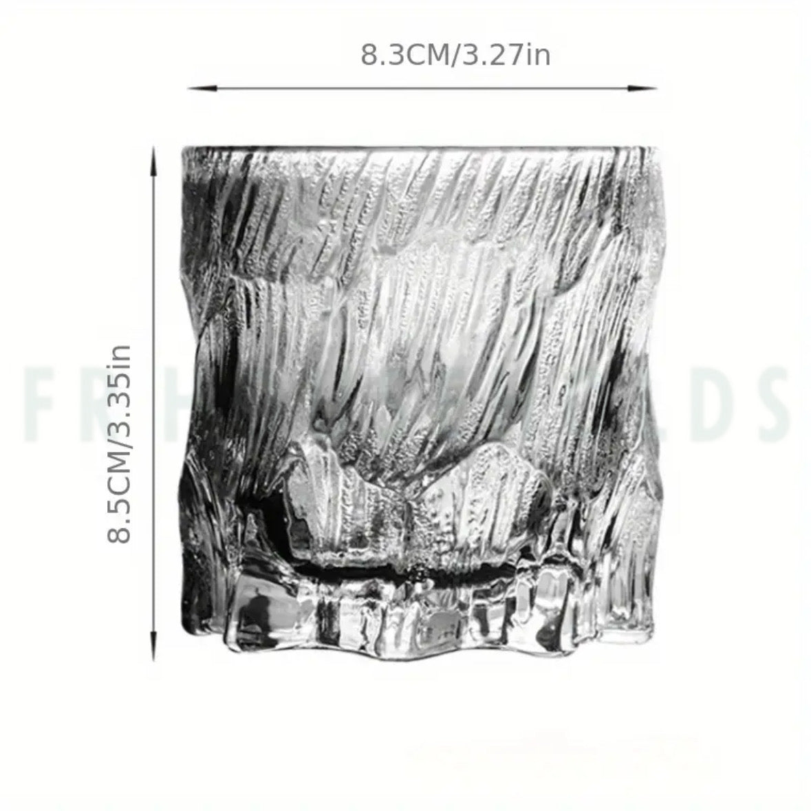 Scratchy Glacier Glass – 300ml Textured Drinking Glass for Water, Juice & Cocktails