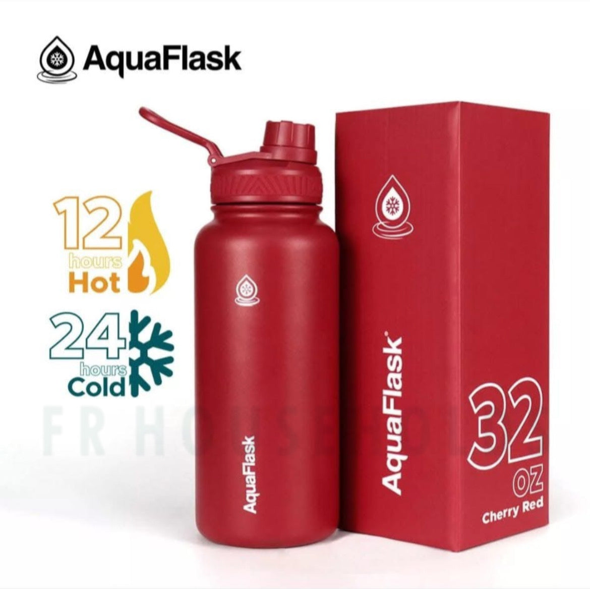 AquaFlask 946mL (40oz) Water Bottles (Cherry Red)