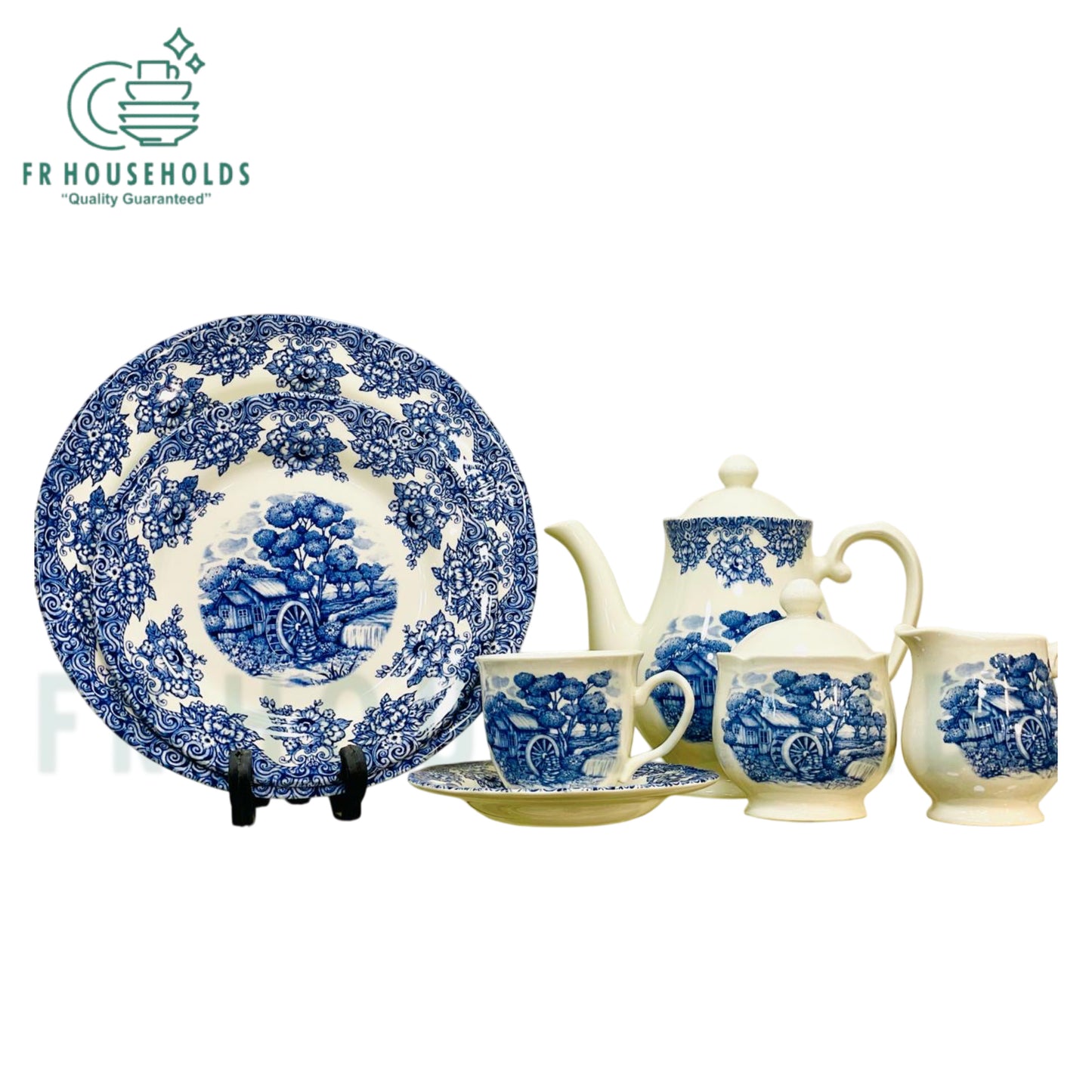 CLAYTAN 24-Piece Earthenware Tea Set – Elegant & Timeless Charm