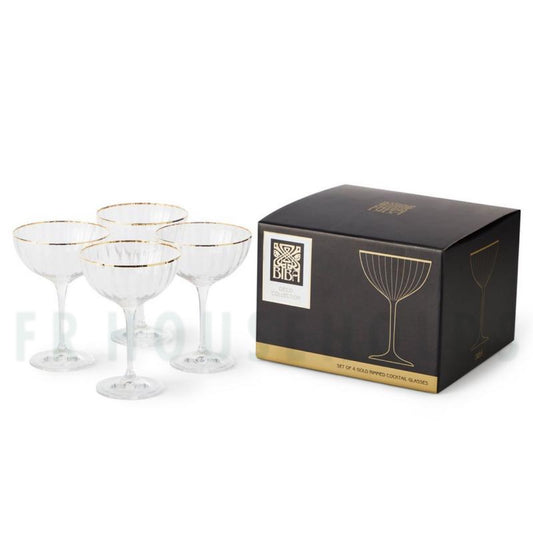 Deco Crystal Cocktail Stem Glass Set of 6 - 250ml