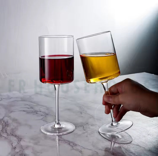 Crystal Cylinderical Wine Glass | 350ml - 6pc