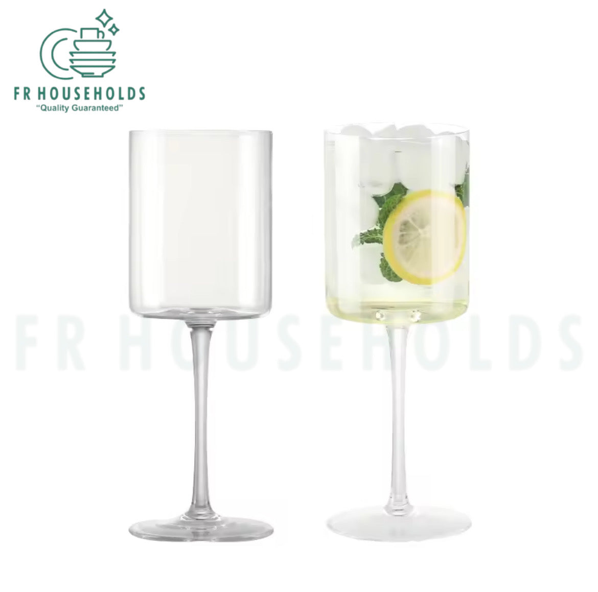 Crystal Cylinderical Wine Glass | 350ml - 6pc