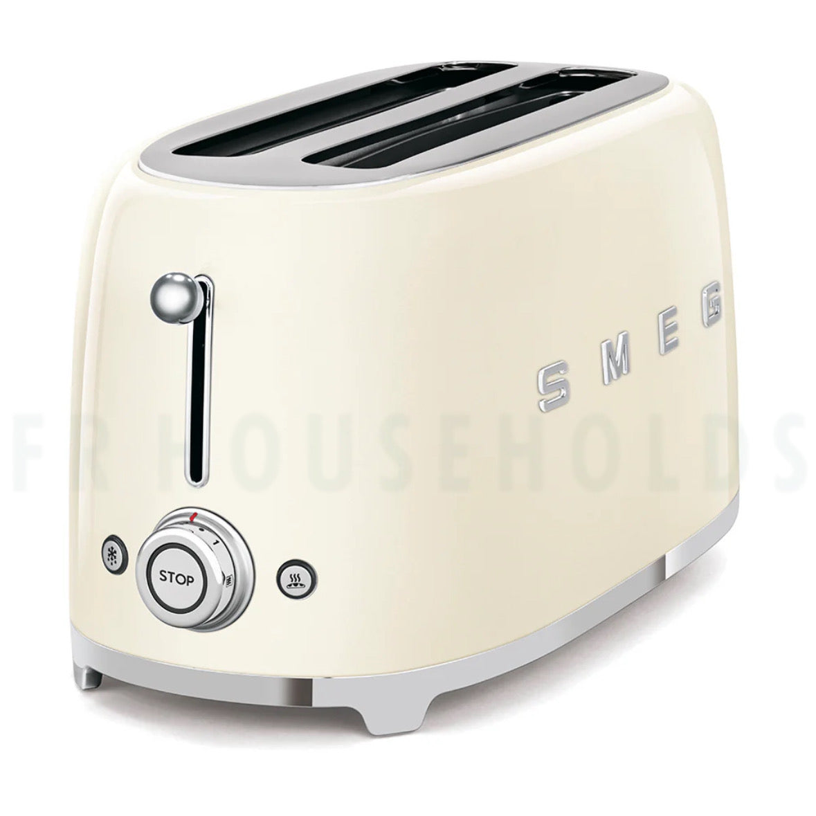 SMEG Retro Toaster Machine – Premium Stainless Steel 2-Slice Toaster with Adjustable Browning & Wide Slots | Beige
