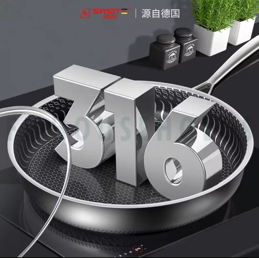 Honeycomb Stainless Steel Heavy Gauge Frypan with Induction Support | 28cm - 26cm
