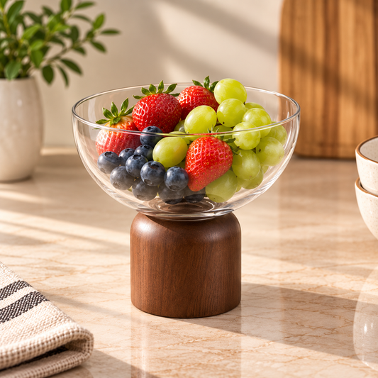 Pedestal Fruit & Serving Bowl with Raised Base – 16.5cm