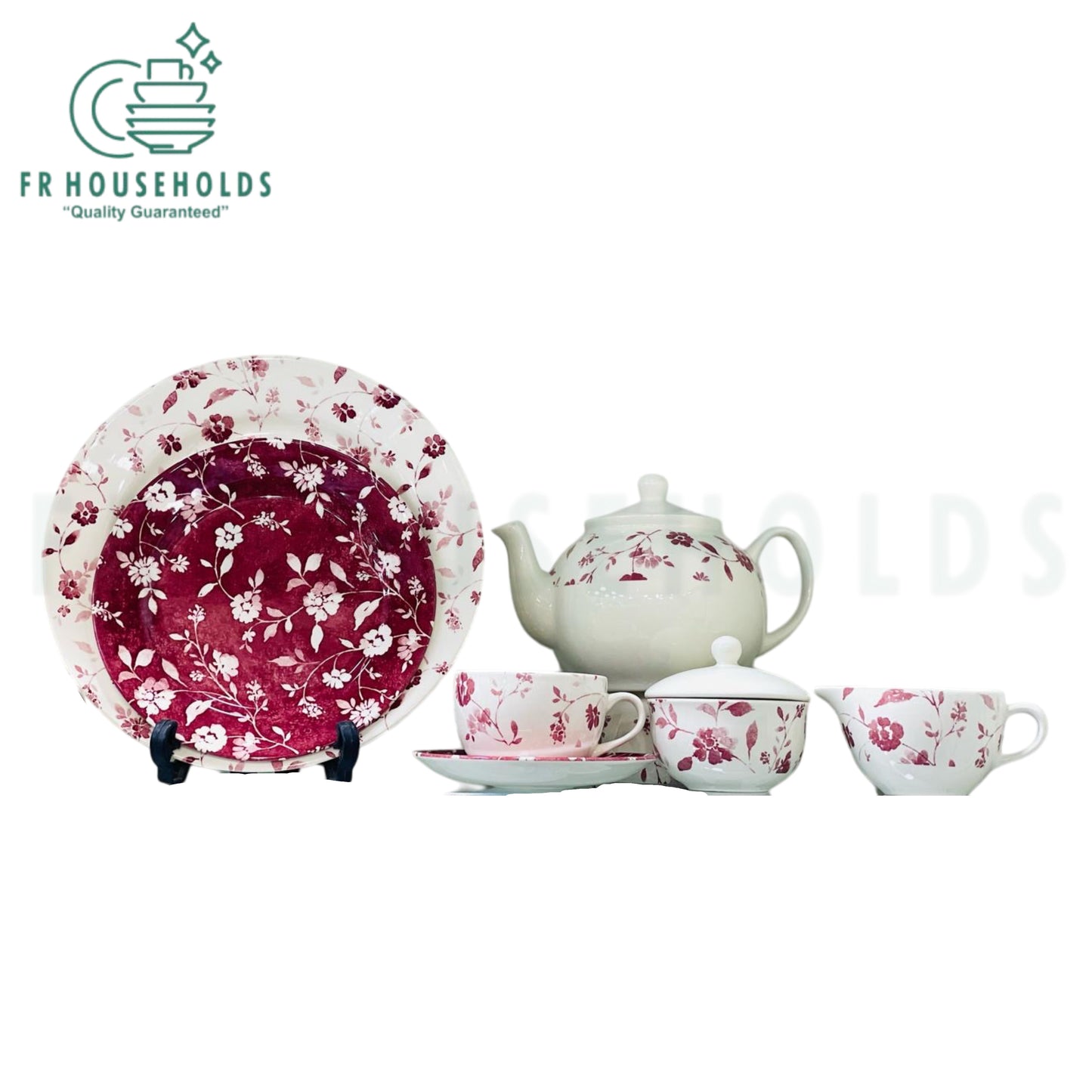 CLAYTAN 24-Piece Earthenware Tea Set – Elegant & Timeless Charm