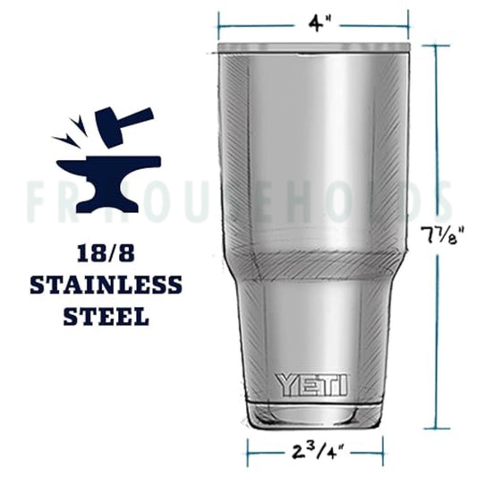 YETI Rambler 30 oz Tumbler Retired Colors - Stainless Steel - Vacuum Insulated with MagSlider Lid | Ice Pink