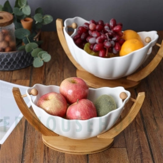 Elegant Ceramic Serving Bowl with Raised Stand