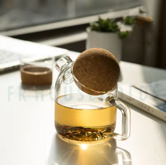 Nordic Borosilicate Glass Teapot with Cork Lid | 450ml - 750ml - 1300ml