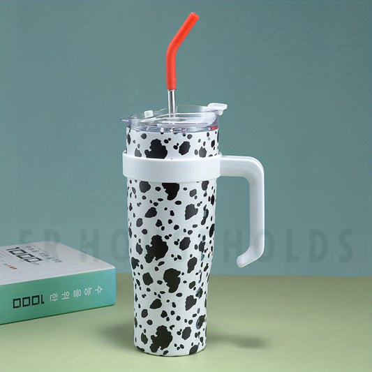 40oz Stylish Stainless Steel Tumbler with Steel Straw