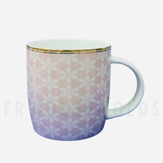 Striped & Geometric Print Premium Porcelain Mugs with Gold Rim | 350ml
